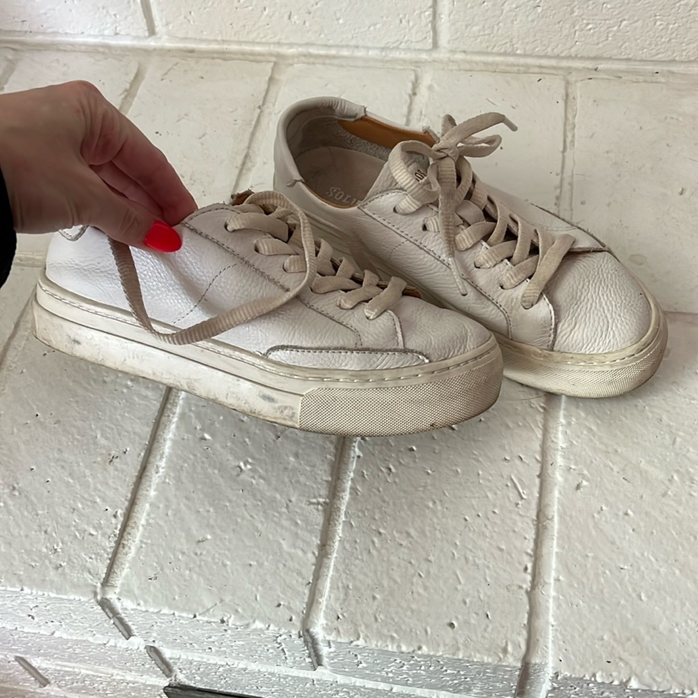 Soludos White Platform Sneakers Size 6
